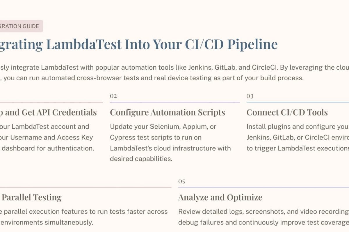Integrating LambdaTest into the steps of a CI/CD pipeline